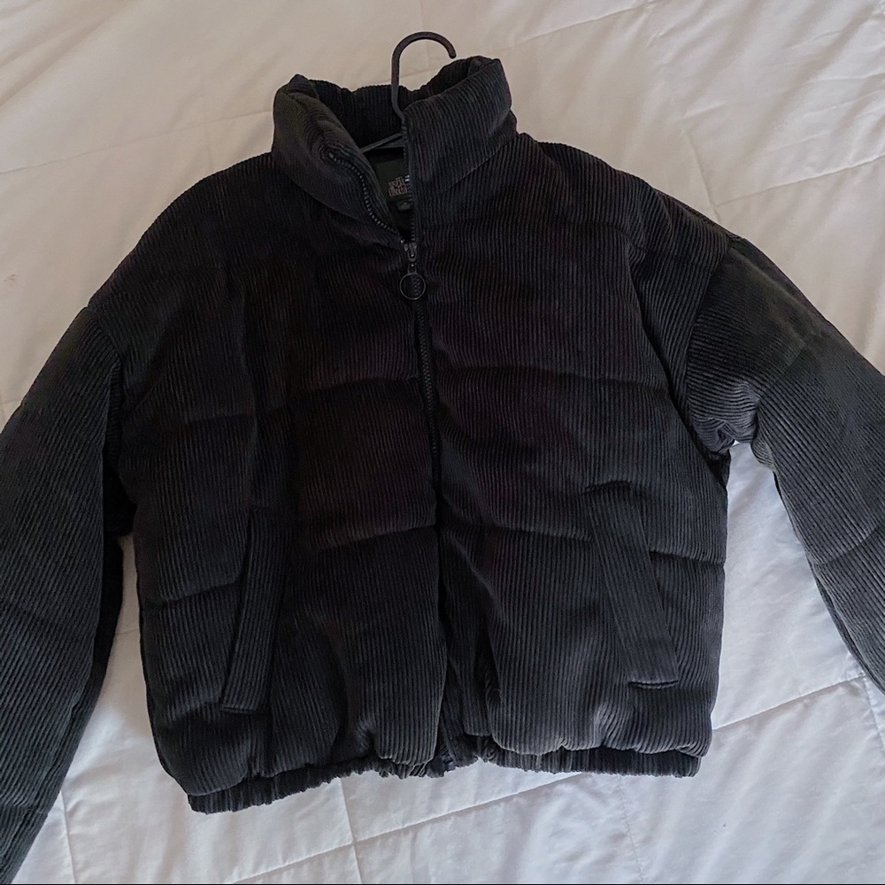 WILDFABLE Corduroy Slate Gray Puffer Jacket